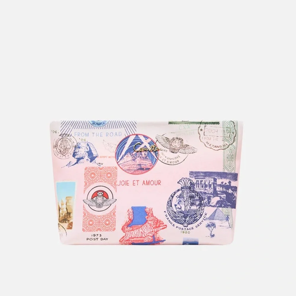 CAMILLA “Haute Passport” pink small makeup toiletries travel bag pouch clutch